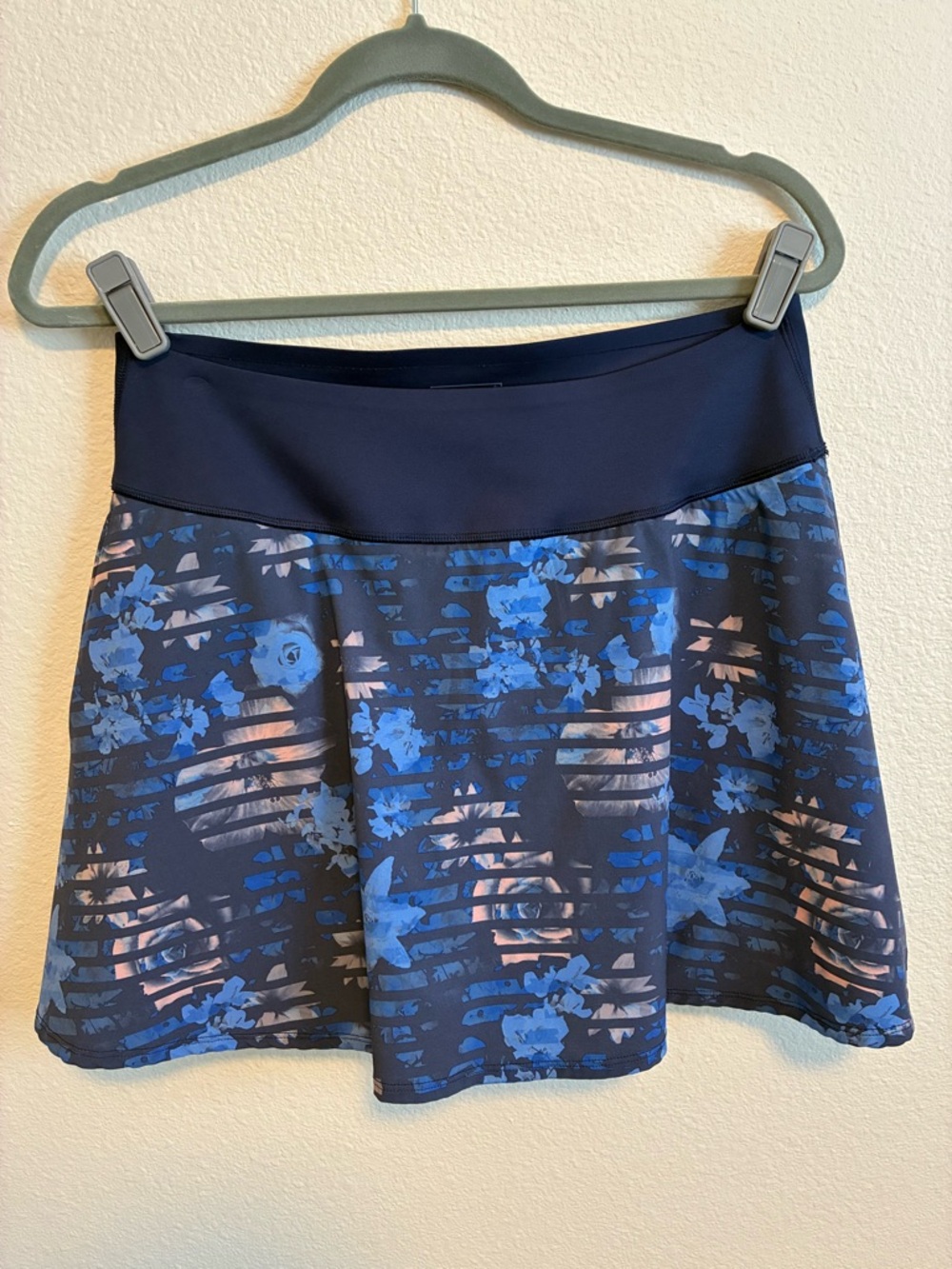 Puma Navy Blue Floral Print Athletic Skirt